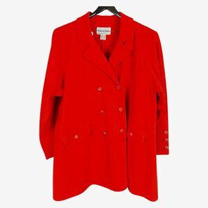 Arthur Kohler Red Double-Breasted wool Blazer Sweater Coat  12 Tricoville VTG